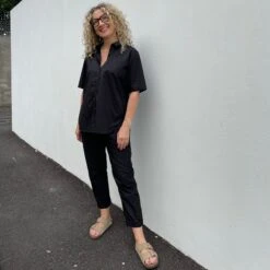 Adele Black Poplin -Silk Haven Shop IMG 9878 3c8c7ea3 d8d1 43a5 aca9 239ef848ad1c