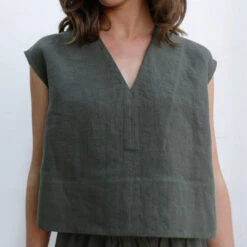 Bedford Pine Washed Linen -Silk Haven Shop LENI TOP 0002 IMG 5842